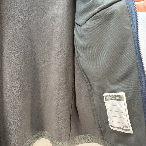 The North Face Soft Shell Jacket Boys L Grey Blue Full Zip Color Block Outdoor - Picture 4 of 12